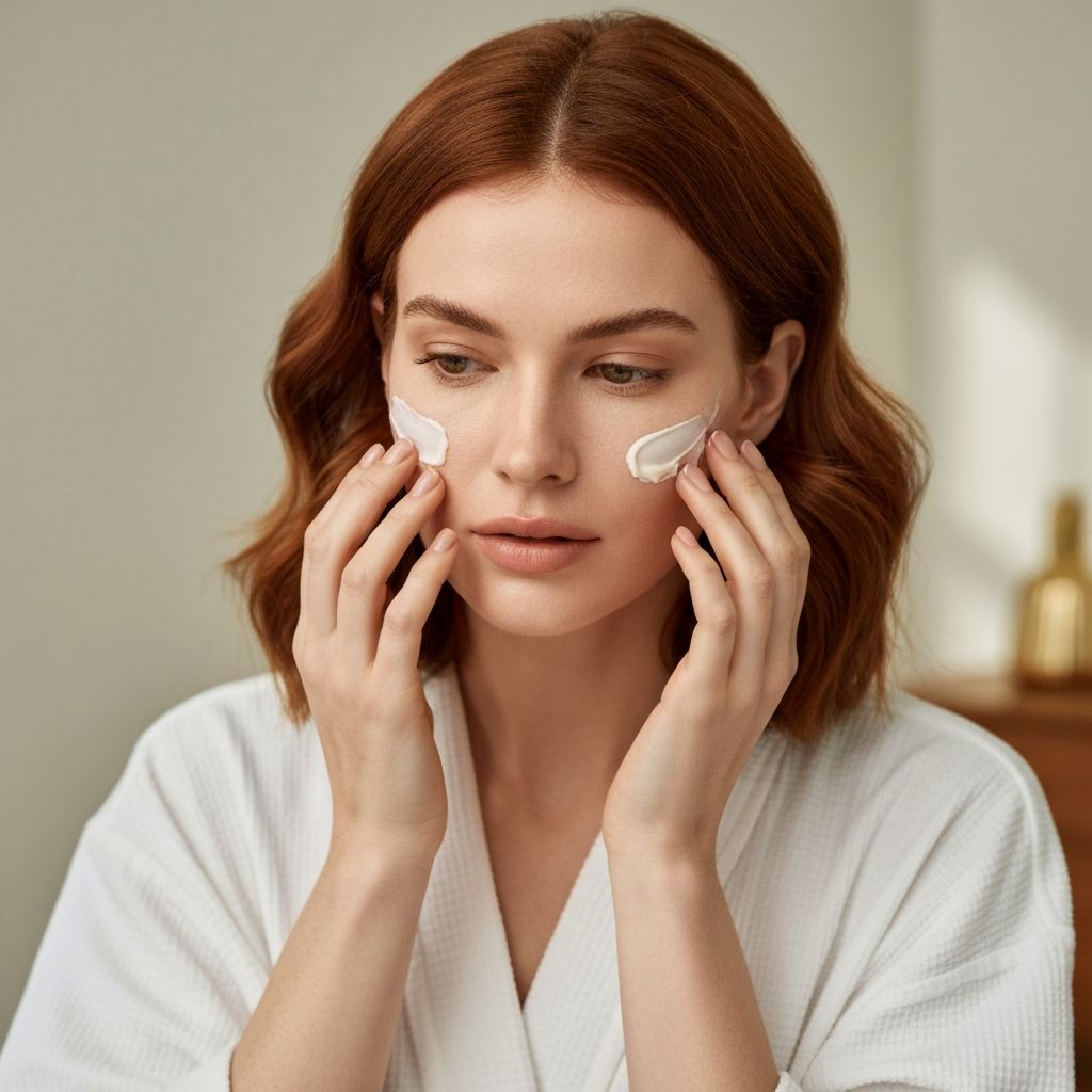 Women using skincare